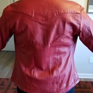 Red leather jacket